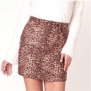 BB Dakota Leopard Patterned Mini Skirt